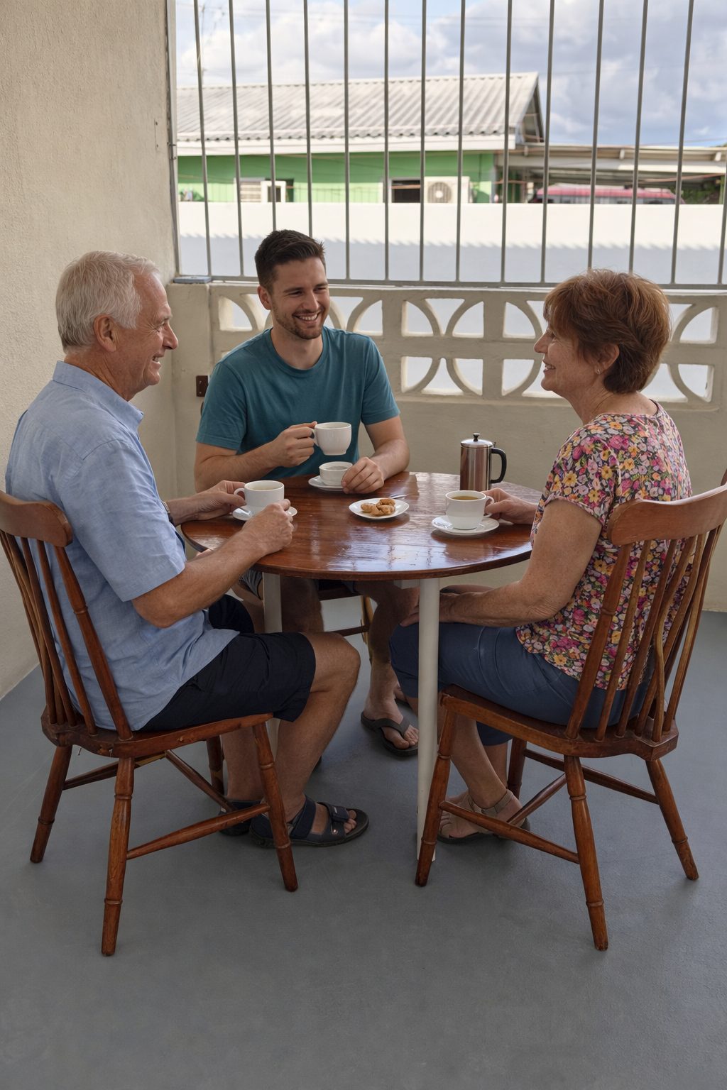 Koffie op de veranda
